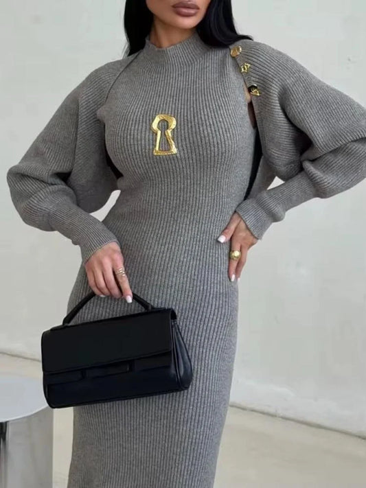 fitting Ribbed Knit Dress