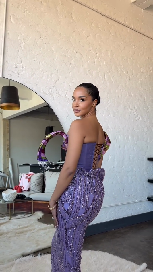 Light purple off-shoulder dress