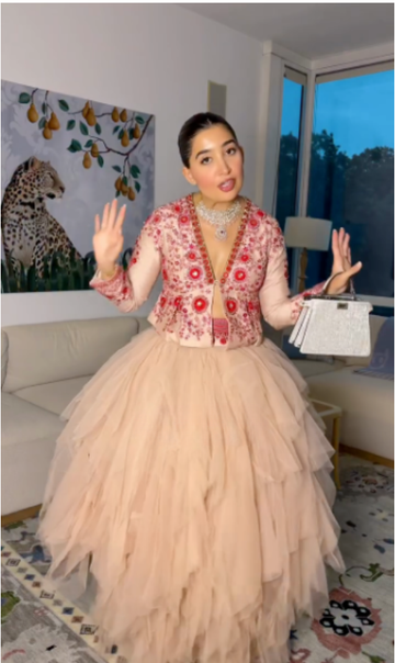 Embroidered Jacket with Tiered Tulle Skirt