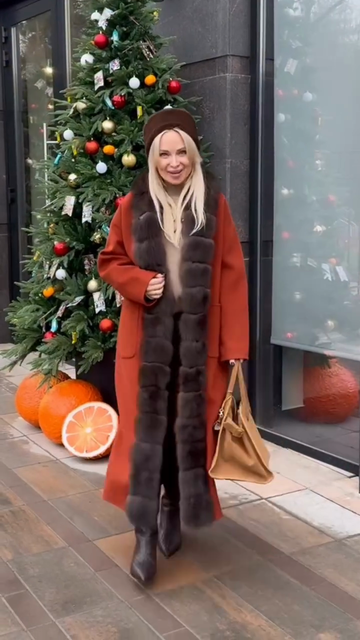 Rust-red long coat