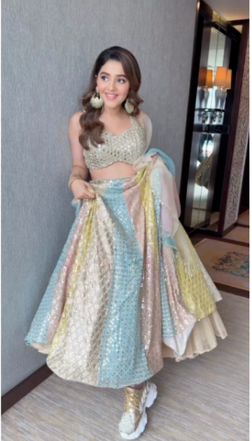 South Asian Bridesmaid Pastel Sequin Set
