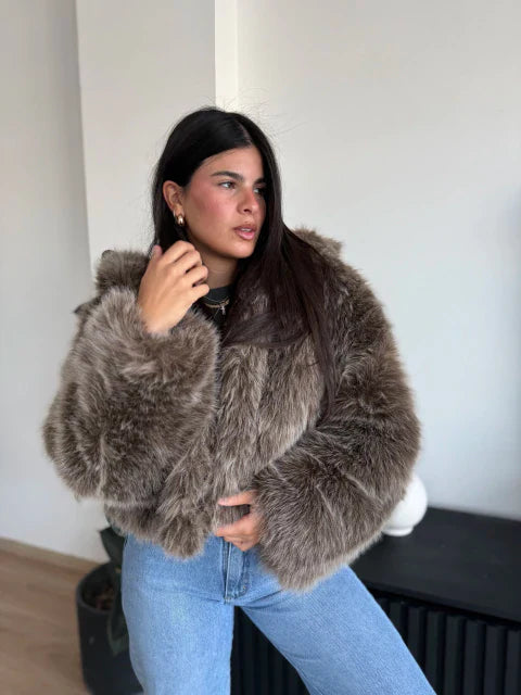 Faux Fur Hooded Coat