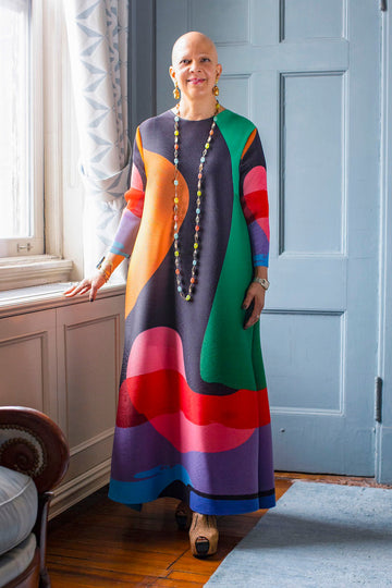 Bold Color-Block Maxi Dress