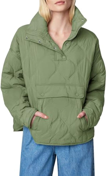 Stand-up collar quilted windproof jacket