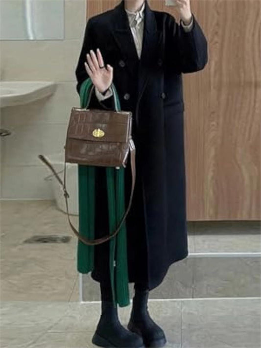 Double-breasted wool coat